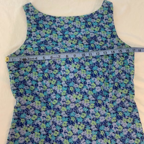 Floral Print Sleeveless Knee Length Dress High Neck Pencil Shift Sheath Size 5/6 - Picture 11 of 15